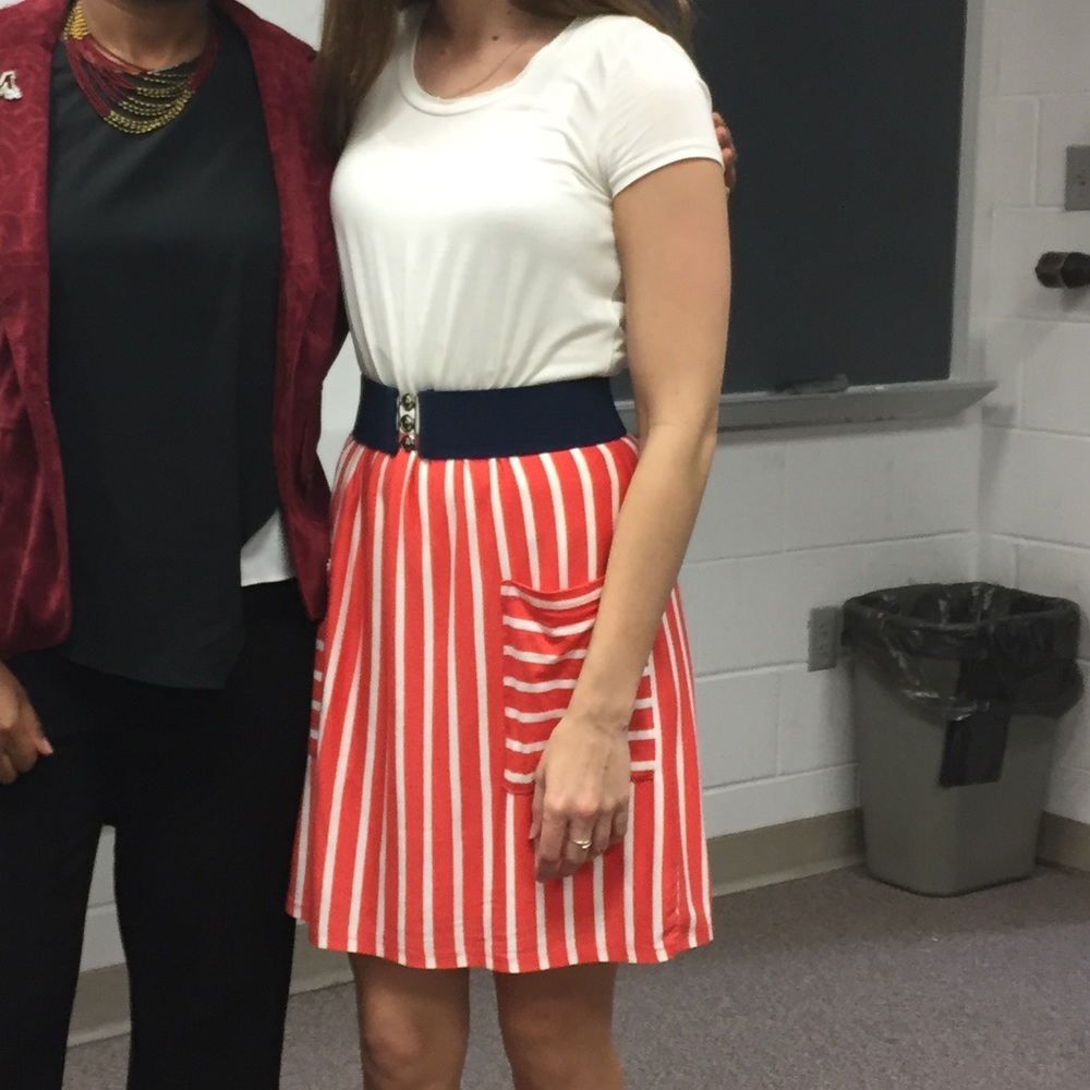 ModCloth/ Fervour Red and White Dress with Pockets